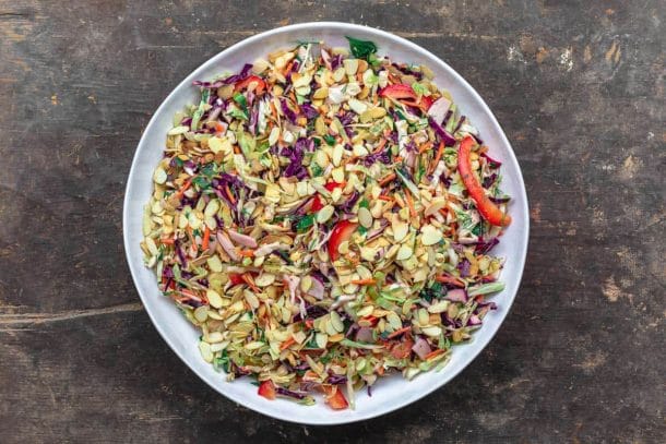 Mediterranean Cabbage Salad (No Mayo Coleslaw)